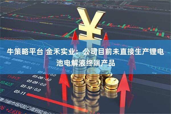 牛策略平台 金禾实业：公司目前未直接生产锂电池电解液终端产品